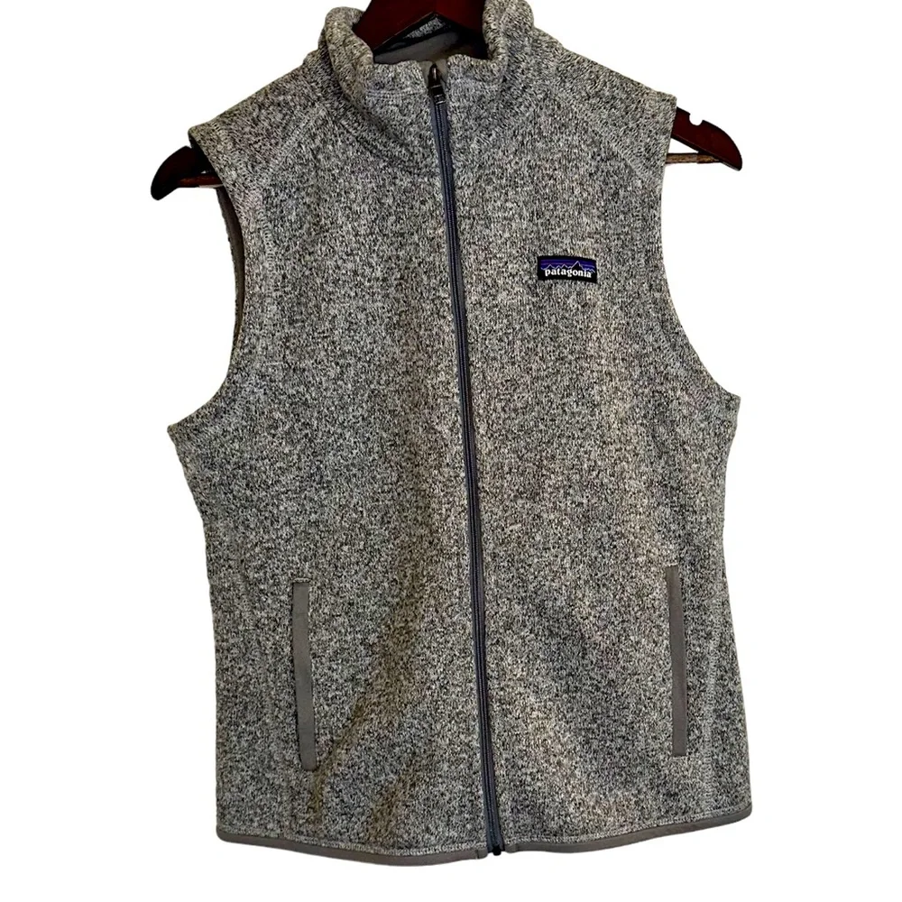 Patagonia gray better sweater, fleece vest full front, zip women’s small - Picture 1 of 14